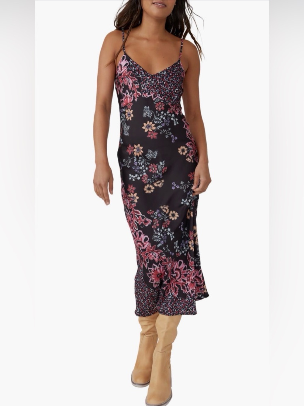 Free People- Your Better Side Floral Midi Slipdress